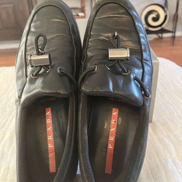 Prada Black Leather Toggle Loafers - Picture 4 of 14